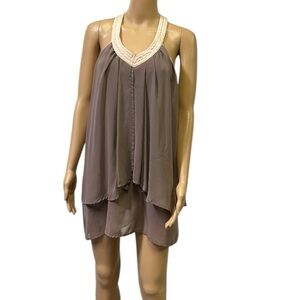 Si Style Sleeveless Flowing Layered Mini Dress or Tunic Blouse Womens Medium